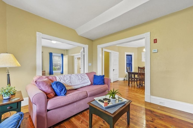 23 Starbird St, Lowell, MA 01854 - living room with wood finished floors and baseboards