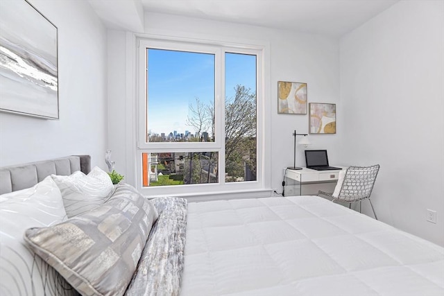 bedroom with multiple windows