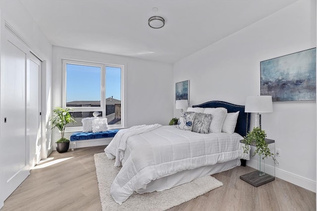 bedroom featuring light hardwood / wood-style flooring