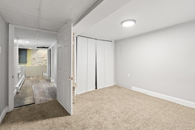 91 Bartholomew St, Peabody, MA 01960 - unfurnished bedroom with carpet floors, a closet, electric panel, and a drop ceiling