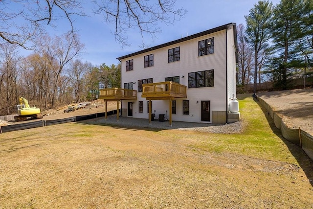 740A Burncoat St, Worcester, MA 01606 - rear view of property featuring a deck and central AC