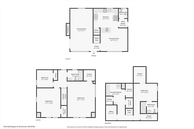 1792 Washington St, Braintree, MA 02184 - view of floor plan / room layout
