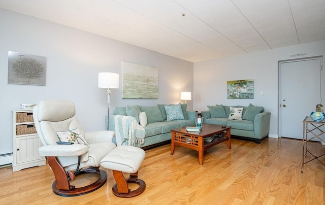 living room featuring light wood-type flooring