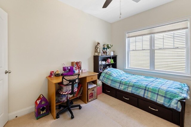 6 Comanche Ter Unit 6, Westford, MA 01886 - bedroom with light colored carpet and a ceiling fan