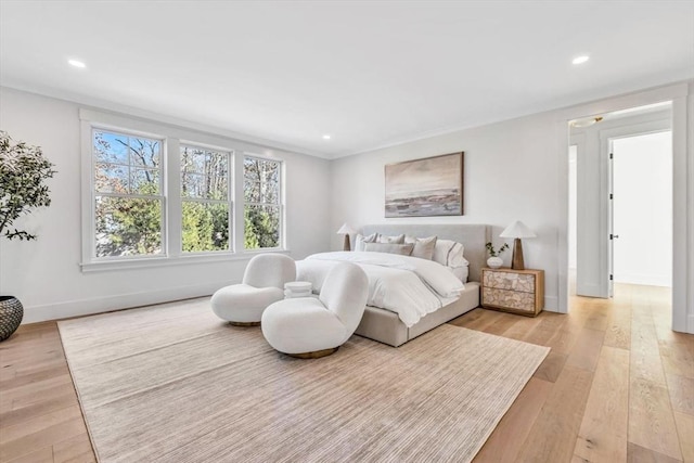 6 Willow Cir, Mashpee, MA 02649 - bedroom featuring light wood-style flooring, baseboards, recessed lighting, and ornamental molding