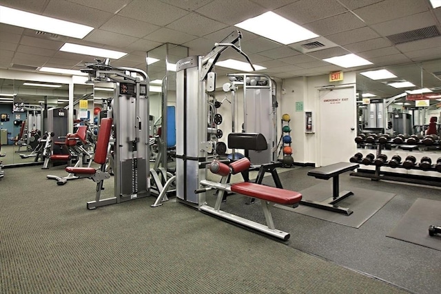 33 Pond Ave Unit Ph1207, Brookline, MA 02445 - workout area with a drop ceiling