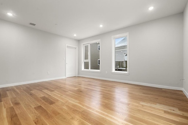 267 Old Colony Unit 205, Boston, MA 02127 - unfurnished room featuring visible vents, baseboards, light wood-type flooring, and recessed lighting