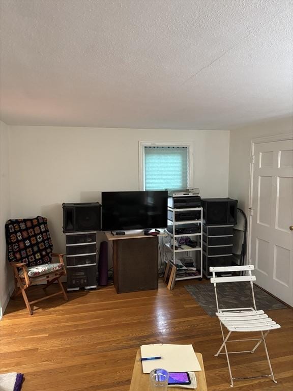 14 Anderson Ave, Holyoke, MA 01040 - office featuring a textured ceiling and wood finished floors