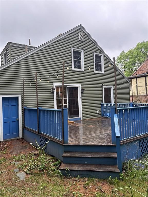 14 Anderson Ave, Holyoke, MA 01040 - rear view of house with a wooden deck