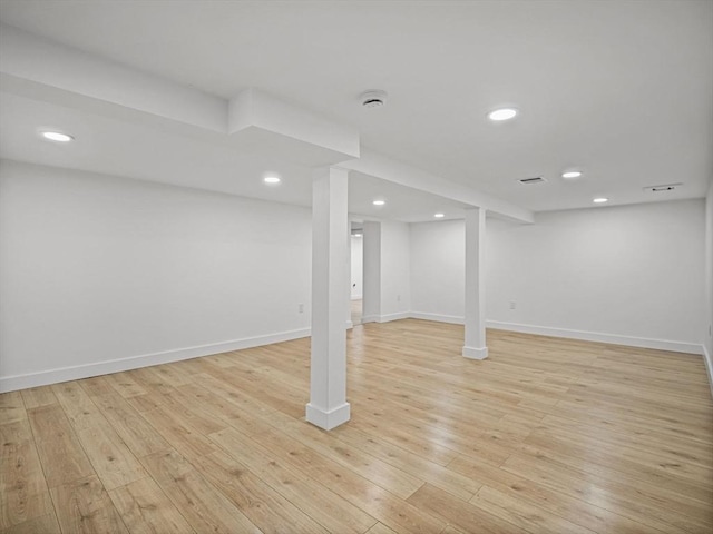 820 N King St, Northampton, MA 01060 - finished below grade area featuring light wood-style floors and recessed lighting
