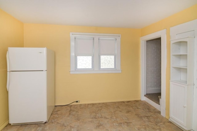 kitchen with white fridge