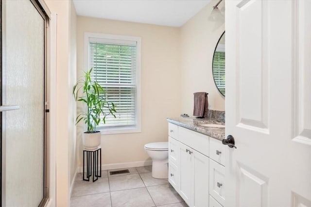 1085 Southbridge Rd, Warren, MA 01585 - bathroom featuring vanity, a shower stall, and tile patterned floors