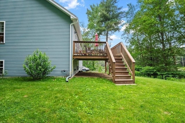 1085 Southbridge Rd, Warren, MA 01585 - view of property exterior with stairs, a deck, and a yard