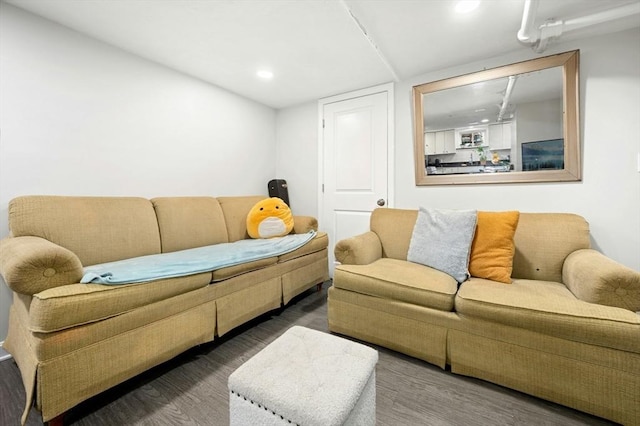 50 Depot St, Milford, MA 01757 - living room featuring wood finished floors and recessed lighting