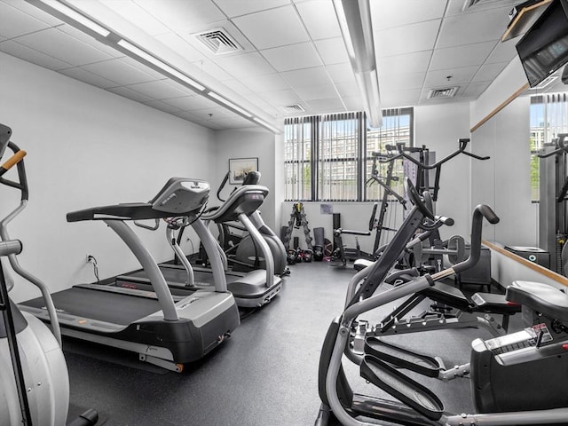 150 Cambridge St Unit 403, Cambridge, MA 02141 - gym featuring plenty of natural light and a drop ceiling