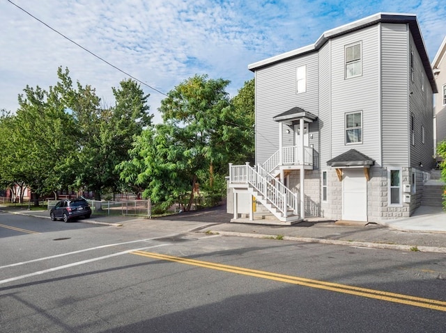 townhome / multi-family property with a garage