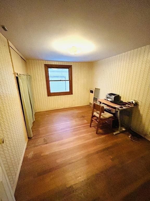 office area featuring hardwood / wood-style flooring