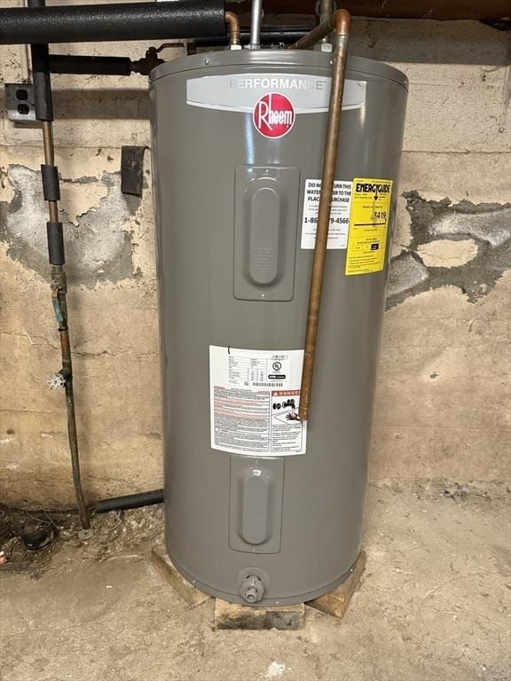796 Charlton St, Southbridge, MA 01550 - utility room featuring electric water heater