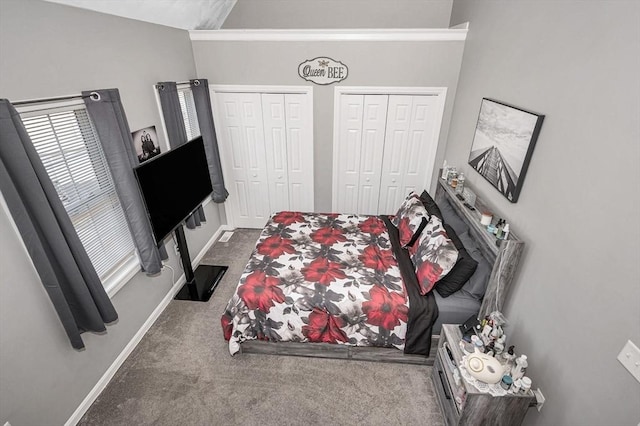 15 Alton St Unit 16, Lowell, MA 01852 - bedroom featuring two closets, carpet, multiple windows, and baseboards
