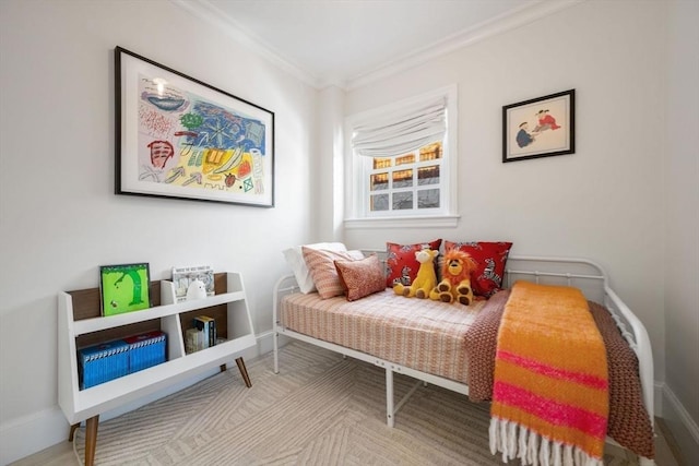 bedroom featuring ornamental molding