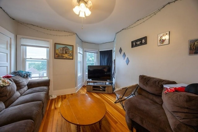 338-340 Main St, Fairhaven, MA 02719 - living room with a ceiling fan and wood finished floors