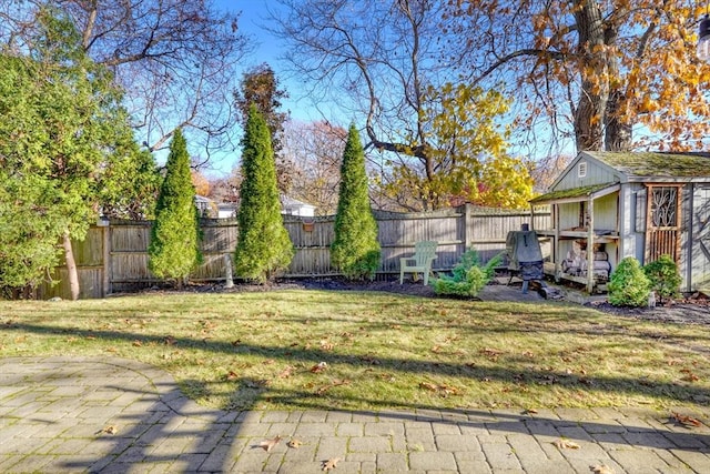 view of yard with a patio area