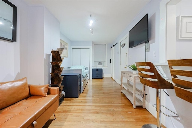 interior space with light wood-type flooring