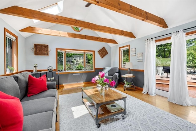 6 Paddock Dr, Harwich, MA 02645 - living room with wood finished floors and a skylight