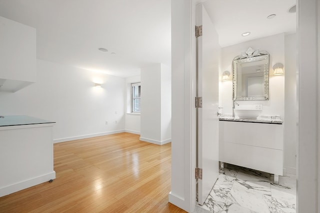 interior space featuring light tile floors