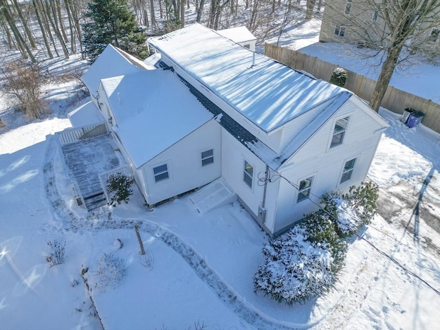 view of snowy aerial view