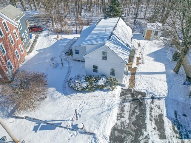 view of snowy aerial view