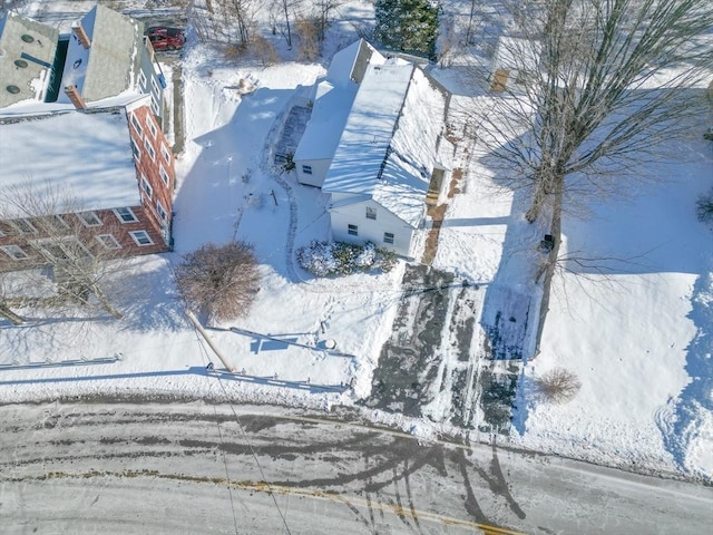 view of snowy aerial view