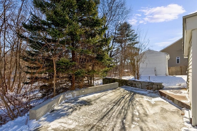 view of snowy yard