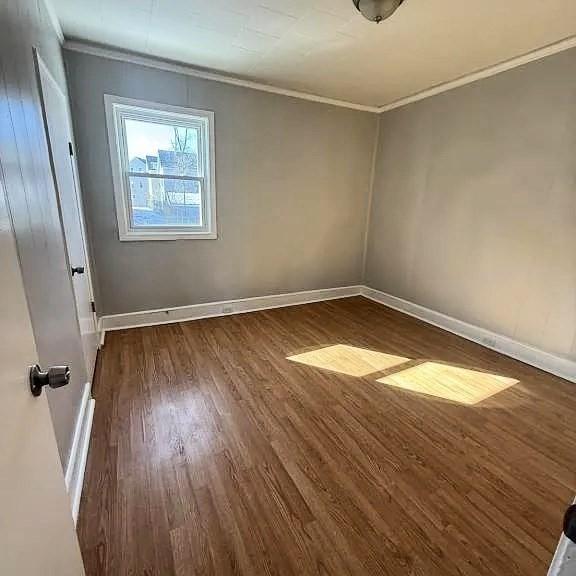 173 County St, Fall River, MA 02723 - spare room with crown molding and dark wood finished floors