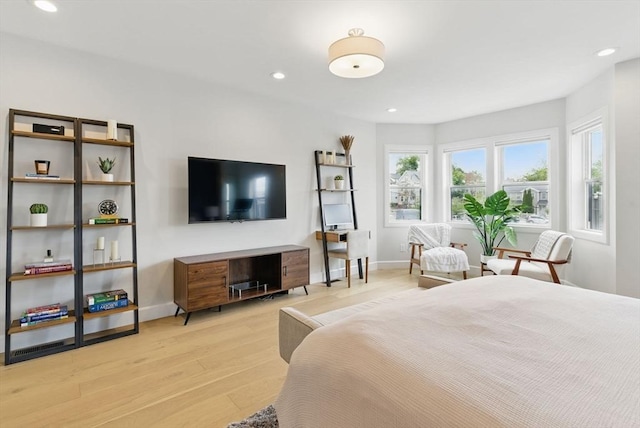 54-58 Robey St Unit 54, Boston, MA 02119 - bedroom with light wood finished floors, recessed lighting, and baseboards