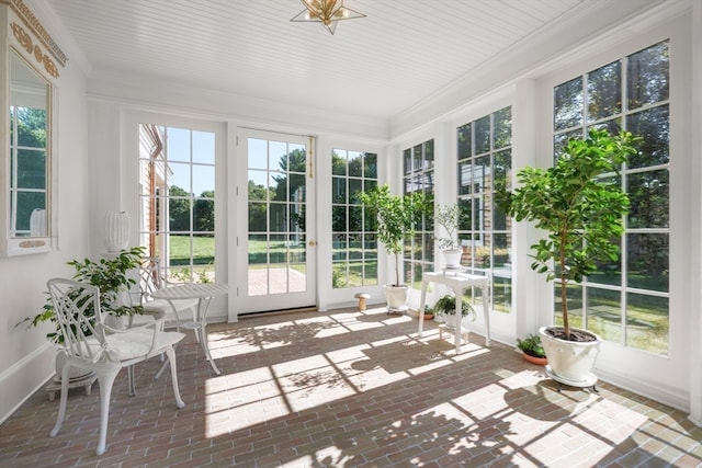 view of unfurnished sunroom