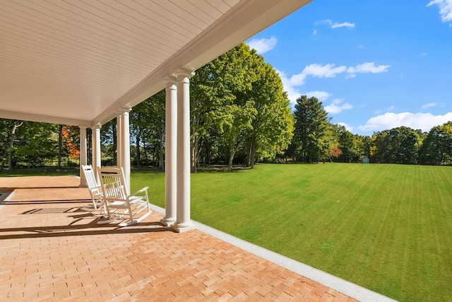 exterior space featuring covered porch