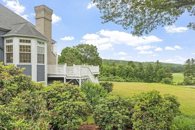 52 S Nelson Rd, Sterling, MA 01564 - view of green lawn with a wooden deck and stairs