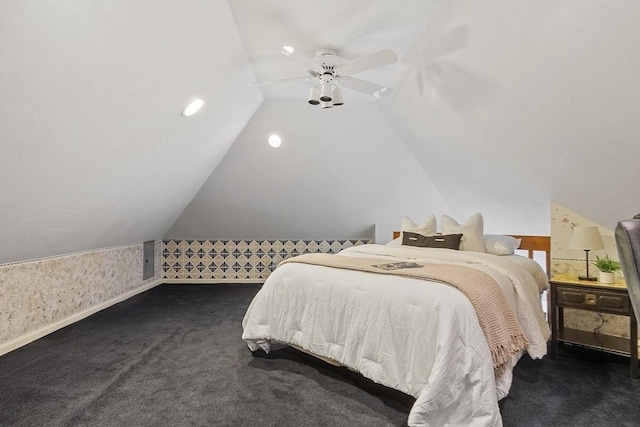 52 S Nelson Rd, Sterling, MA 01564 - carpeted bedroom featuring vaulted ceiling and ceiling fan