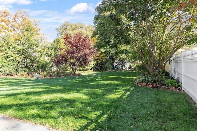 view of yard featuring fence