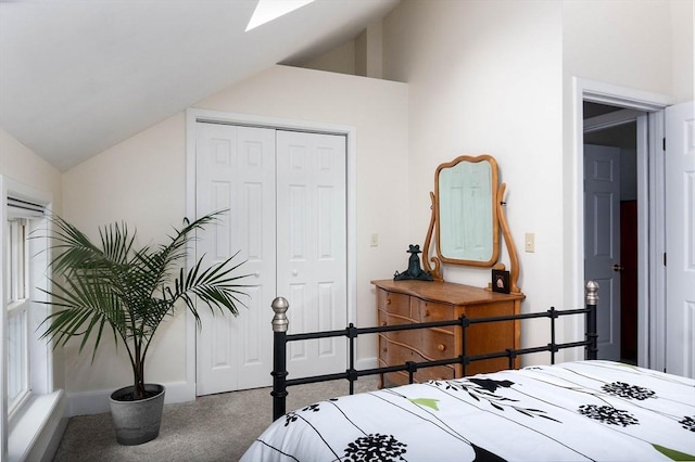 6 A St Unit 6, Northbridge, MA 01588 - carpeted bedroom with vaulted ceiling, a skylight, and a closet