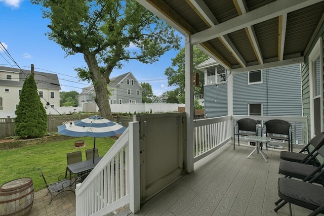 11 Goodway Rd Unit 1, Boston, MA 02130 - wooden deck featuring a residential view