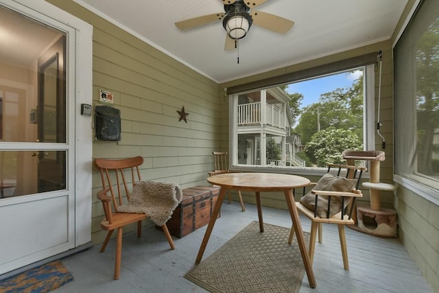 11 Goodway Rd Unit 1, Boston, MA 02130 - sunroom featuring plenty of natural light and ceiling fan