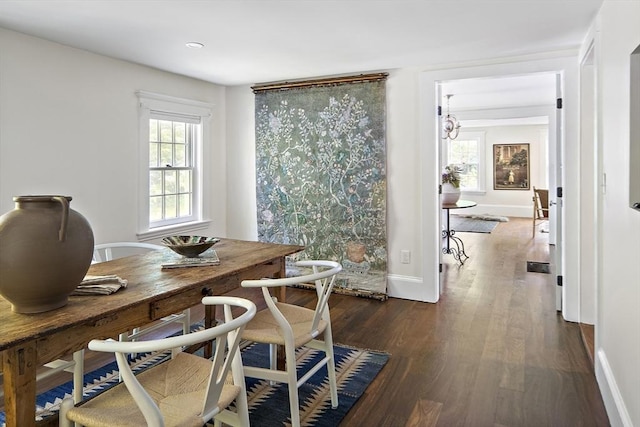 14 Dodges Row, Wenham, MA 01984 - dining room with dark wood-style flooring and baseboards