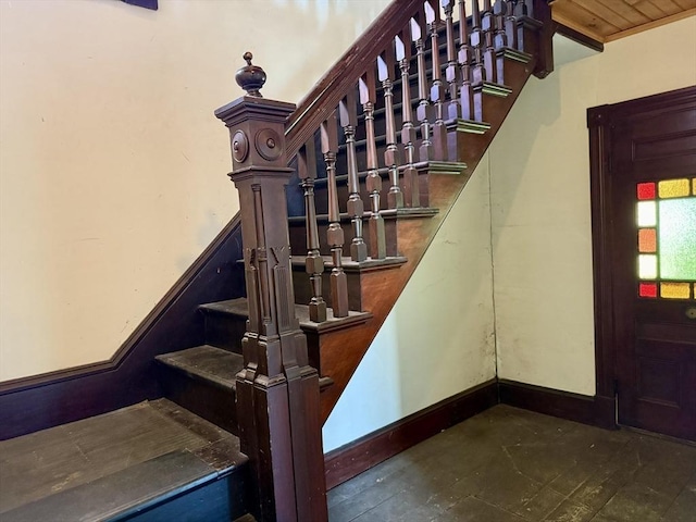 14 Maple St, Amesbury, MA 01913 - stairs featuring baseboards