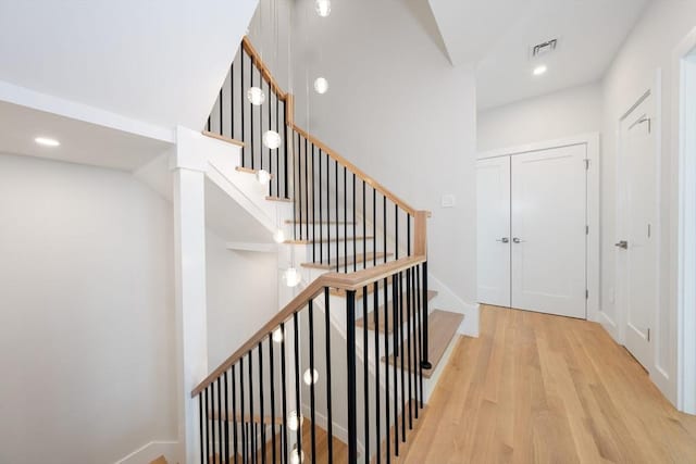 interior space with hardwood / wood-style floors