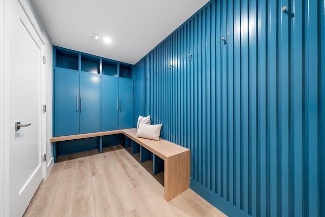 mudroom featuring light wood-type flooring