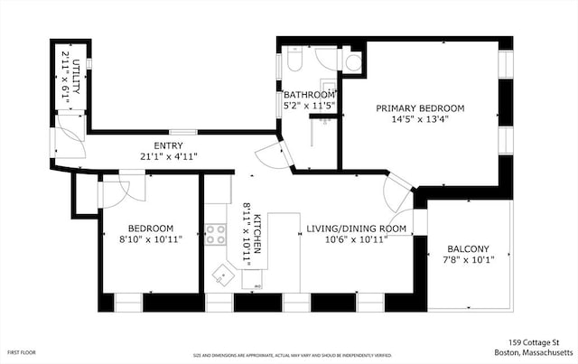 159 Cottage St Unit 6, Boston, MA 02128 - view of property floor plan