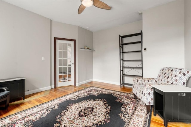 159 Cottage St Unit 6, Boston, MA 02128 - sitting room featuring ceiling fan and wood finished floors