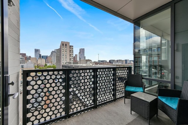 balcony with a view of skyline